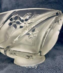 Phoenix Consolidated Glass Art Deco Martele Line Jonquil Crystal Bowl 8D