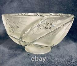 Phoenix Consolidated Glass Art Deco Martele Line Jonquil Crystal Bowl 8D