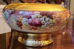Pickard Punch Centerpiece Bowl All Over Gold Fruit Signed Yeschek 1903-1905 #7