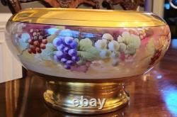 Pickard Punch Centerpiece Bowl All Over Gold Fruit Signed Yeschek 1903-1905 #7