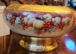 Pickard Punch Centerpiece Bowl All Over Gold Fruit Signed Yeschek 1903-1905 #7