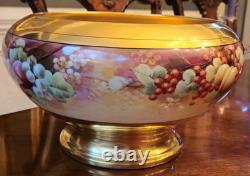 Pickard Punch Centerpiece Bowl All Over Gold Fruit Signed Yeschek 1903-1905 #7