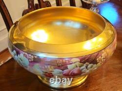 Pickard Punch Centerpiece Bowl All Over Gold Fruit Signed Yeschek 1903-1905 #7