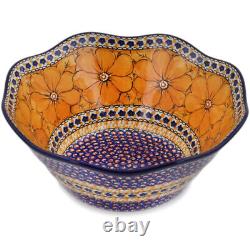 Polish Pottery Bowl 10 Ceramika Artystyczna Marigold Dreams UNIKAT