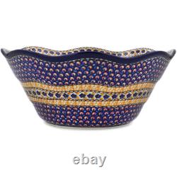 Polish Pottery Bowl 10 Ceramika Artystyczna Marigold Dreams UNIKAT