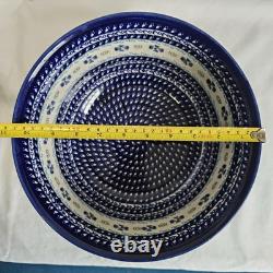 Polish Pottery Extra Large Mixing / Salad Serving Bowl 10.5 x 5.5 inch Floral