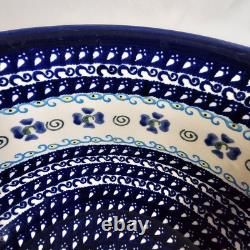 Polish Pottery Extra Large Mixing / Salad Serving Bowl 10.5 x 5.5 inch Floral
