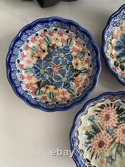 Polish Pottery Unikat Bowls, Set of 4, By Ceramika Artystyczna