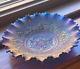 Pretty Blue Northwood Carnival Glass Hearts & Flowers Ruffled Bowl