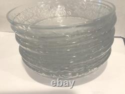 Princess House 8 Pasta Soup Bowls Fantasia frosted etched Floral Lot