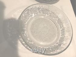 Princess House 8 Pasta Soup Bowls Fantasia frosted etched Floral Lot