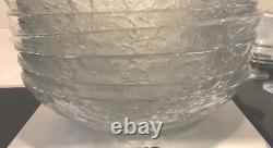 Princess House 8 Pasta Soup Bowls Fantasia frosted etched Floral Lot