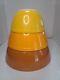 Pyrex 402 403 404 Citrus Yellow Orange Nesting 3 Piece Mixing Bowl Set Vintage