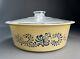 Pyrex #664 Big Bertha 4 QT Casserole Homestead Pattern and Pyrex Cover