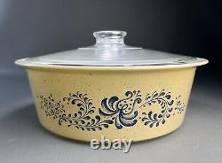 Pyrex #664 Big Bertha 4 QT Casserole Homestead Pattern and Pyrex Cover