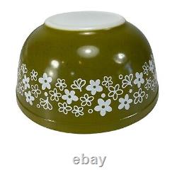 Pyrex CRAZY DAISY Spring BlossomGreen Cinderella Mixing Bowl Set of 4 Vintage