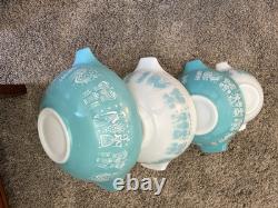 Pyrex Cinderella Amish Butterprint Set Of 4 Nesting Mixing Bowls Vintage MCM