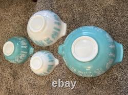 Pyrex Cinderella Amish Butterprint Set Of 4 Nesting Mixing Bowls Vintage MCM