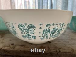 Pyrex Cinderella Amish Butterprint Set Of 4 Nesting Mixing Bowls Vintage MCM