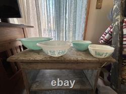 Pyrex Cinderella Amish Butterprint Set Of 4 Nesting Mixing Bowls Vintage MCM
