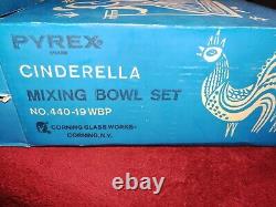 Pyrex Cinderella Mixing Bowl Set Of 4 NEW Old Stock No. 440-19WBP original box