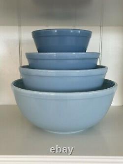 Pyrex Delphite Blue Mixing Bowl Set Bluebell HTF HOLY GRAIL Rare 404 403 402 401