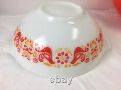 Pyrex Friendship Cinderella Nesting Bowls Set of 4 441 442 443 444 Birdie Red