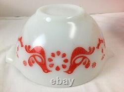 Pyrex Friendship Cinderella Nesting Bowls Set of 4 441 442 443 444 Birdie Red