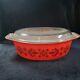 Pyrex Golden Poinsettias 1961 Casserole Dish & Lid #045 Christmas 2 1/2 Quarts