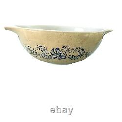 Pyrex Homestead Nesting Bowls Set Of Four Speckled Tan Blue Floral Made In USA