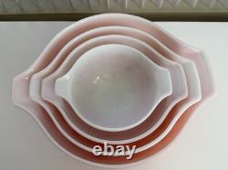 Pyrex Pink And White Gooseberry Cinderella Bowl Set 441-444. Beautiful