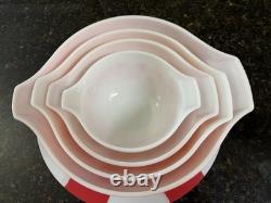 Pyrex Pink And White Gooseberry Cinderella Bowl Set 441-444. Beautiful