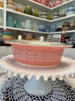 Pyrex Pink Stems 043 With lid
