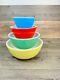 Pyrex Primary Colors Nesting Mixing Bowls # 401 402 403 404 Set Of 4