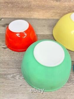 Pyrex Primary Colors Nesting Mixing Bowls # 401 402 403 404 Set Of 4