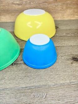 Pyrex Primary Colors Nesting Mixing Bowls # 401 402 403 404 Set Of 4
