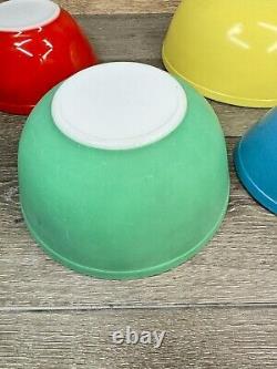 Pyrex Primary Colors Nesting Mixing Bowls # 401 402 403 404 Set Of 4