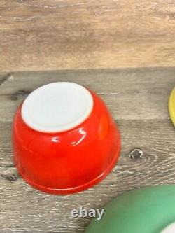 Pyrex Primary Colors Nesting Mixing Bowls # 401 402 403 404 Set Of 4