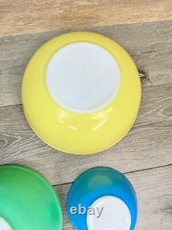 Pyrex Primary Colors Nesting Mixing Bowls # 401 402 403 404 Set Of 4