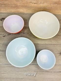 Pyrex Primary Colors Nesting Mixing Bowls # 401 402 403 404 Set Of 4