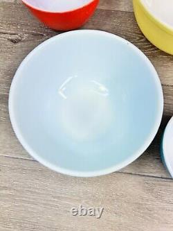 Pyrex Primary Colors Nesting Mixing Bowls # 401 402 403 404 Set Of 4