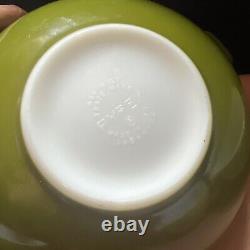 Pyrex Set 4 VERDE GREEN Cinderella Nesting Mixing Bowls 441 442 443 444 Preowned