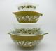 Pyrex Vintage Spring Blossom Crazy Daisy Mixing Bowls set of 4