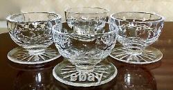Qty 4 WATERFORD CRYSTAL LISMORE 3T FOOTED DESSERT BOWL with Attached Underplate