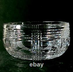RALPH LAUREN GLEN PLAID SERVING BOWL, LARGE, Cut Lead Crystal, 8 5/8, GERMANY