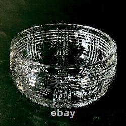 RALPH LAUREN GLEN PLAID SERVING BOWL, LARGE, Cut Lead Crystal, 8 5/8, GERMANY