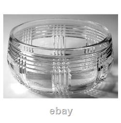 RALPH LAUREN GLEN PLAID SERVING BOWL, LARGE, Cut Lead Crystal, 8 5/8, GERMANY