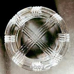 RALPH LAUREN GLEN PLAID SERVING BOWL, LARGE, Cut Lead Crystal, 8 5/8, GERMANY