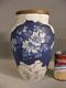 Rare 12 Antique Blue Floral Art Glass Vase Signed Wavecrest Cf Monroe Co