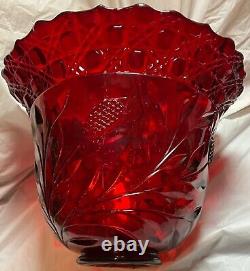 RARE 1930s Cambridge Cut Wild Rose Carmen (Ruby) Punch Bowl Stand TWELVE CUPS